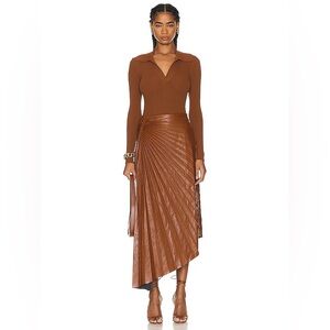 A.L.C. Tracy Vegan Leather Pleated Skirt